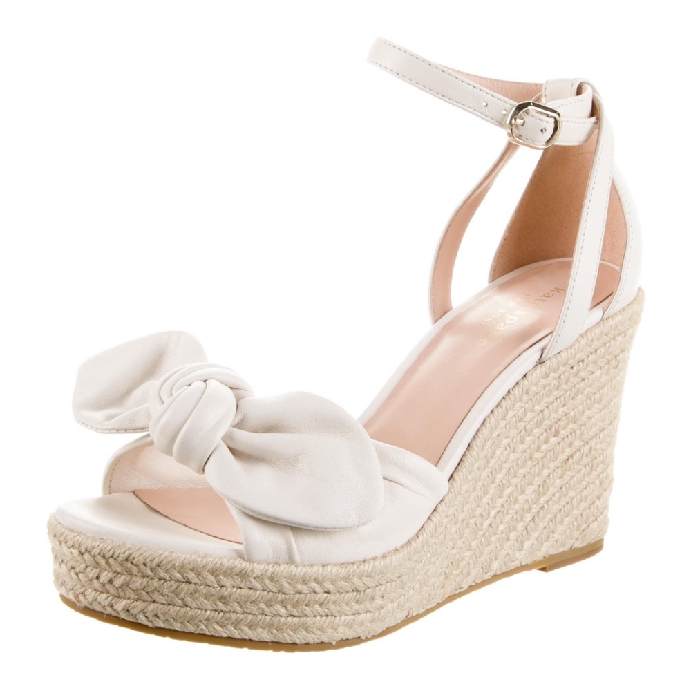 Kate Spade White Espadrille Wedge Sandals